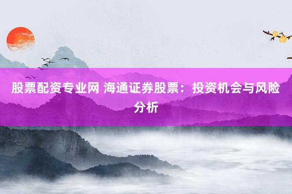 股票配资专业网 海通证券股票：投资机会与风险分析