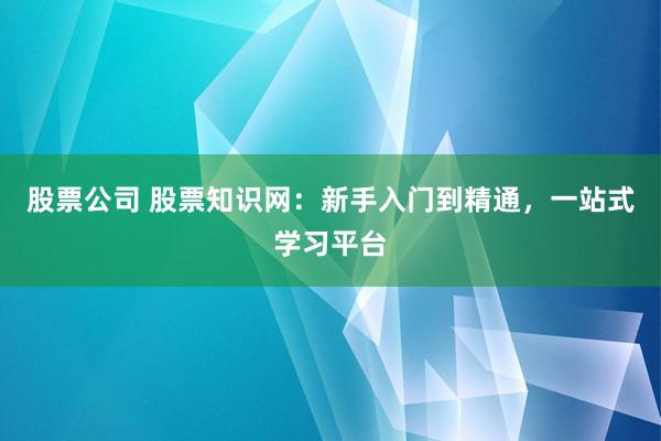 股票公司 股票知识网：新手入门到精通，一站式学习平台