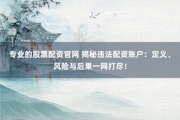 专业的股票配资官网 揭秘违法配资账户：定义、风险与后果一网打尽！