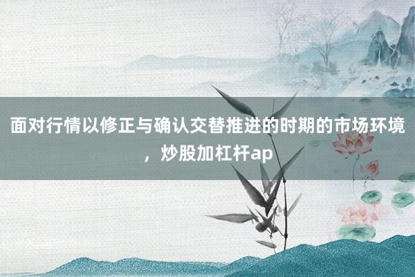 面对行情以修正与确认交替推进的时期的市场环境，炒股加杠杆ap